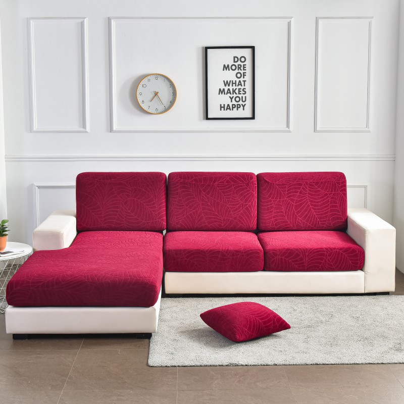 2022新款提花组合沙发坐垫套 双人 宽50-65cm*长100-125cm*高5-20cm 大红色