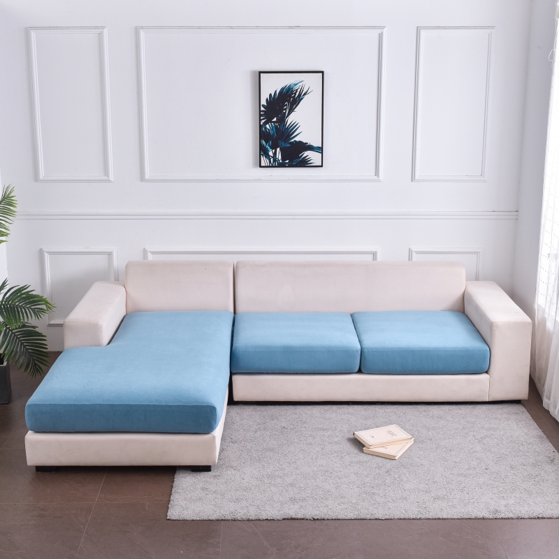 2023新款德绒组合沙发垫套 双人:宽50-65cm*长100-125cm*高5-20cm 蓝色