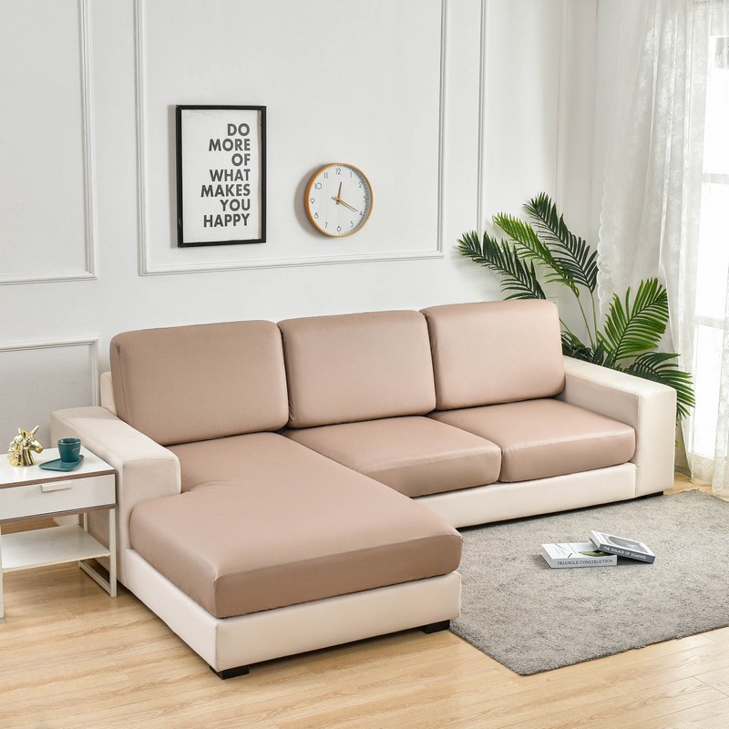 2024新款纯色皮革沙发垫套 单人 长50-63*宽50-65 驼色