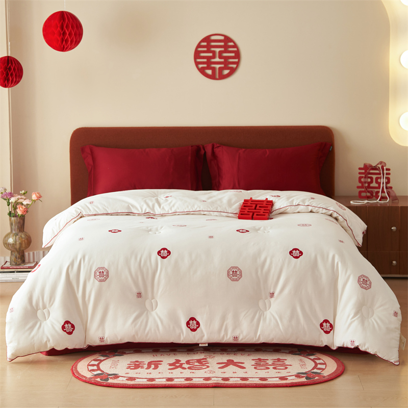 2025新款13372斜纹全棉婚庆喜被子被芯