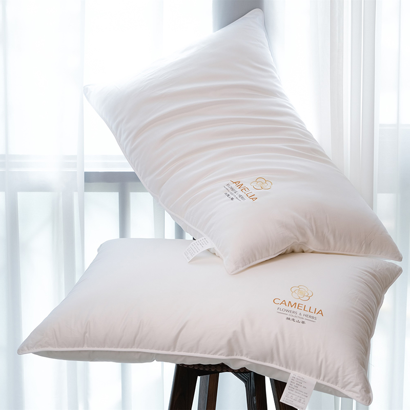 2022新款优质长绒棉山茶花香枕枕头枕芯系列 白色  (中枕）