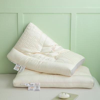 2023新款新一代蚕丝乳胶枕枕头枕芯 48*74cm米白