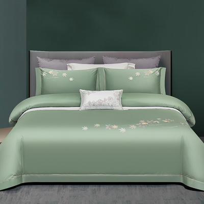2023新款高端轻奢醇静舒绒系列被套床单纯色四件套-艾尔莎 1.8m床单款四件套 艾尔莎-艾草绿