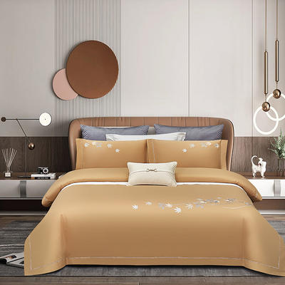 2023新款高端轻奢醇静舒绒系列被套床单纯色四件套-艾尔莎 1.8m床单款四件套 艾尔莎-奶油黄