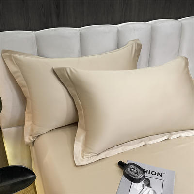 2022新款40支长绒棉素色单品套件克莱因系列—单枕套 48*74cm/对 奶茶
