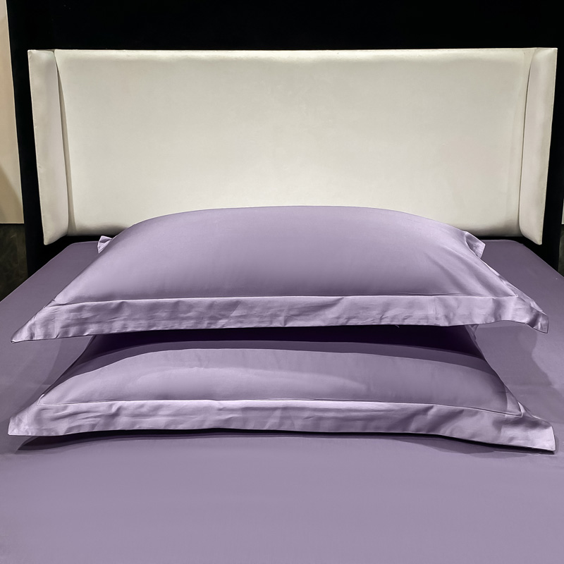 2022新款100支长绒棉南希枕套一对 48*74cm/对 罗兰紫