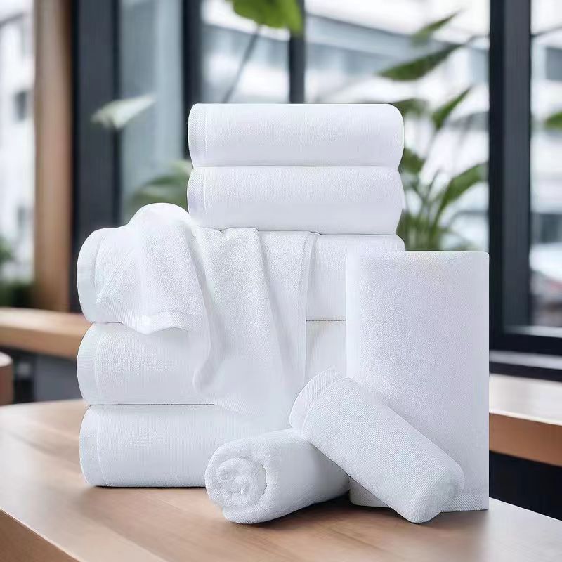 2024新款五星级酒店专用白色纯棉毛巾浴巾宾馆美容院专用毛巾吸水 80*160*800g-浴巾