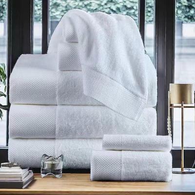 2024新款五星级酒店专用白色纯棉毛巾浴巾宾馆美容院专用毛巾吸水 50*80*350g-地巾