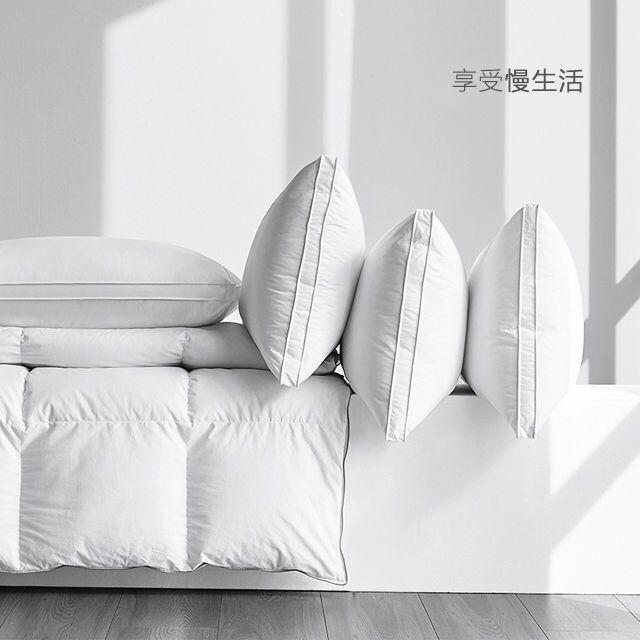 2024新款全棉立体星级酒店枕3种高度可选护颈椎专用助睡眠枕 48*74cm/只 白色高枕