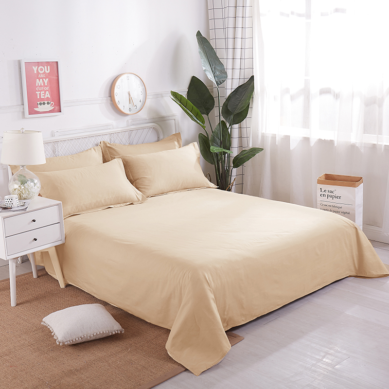2023新款喷气全棉13372斜纹纯色系列--纯棉单品床单单件（可定做尺寸） 床单180*230cm 淡黄