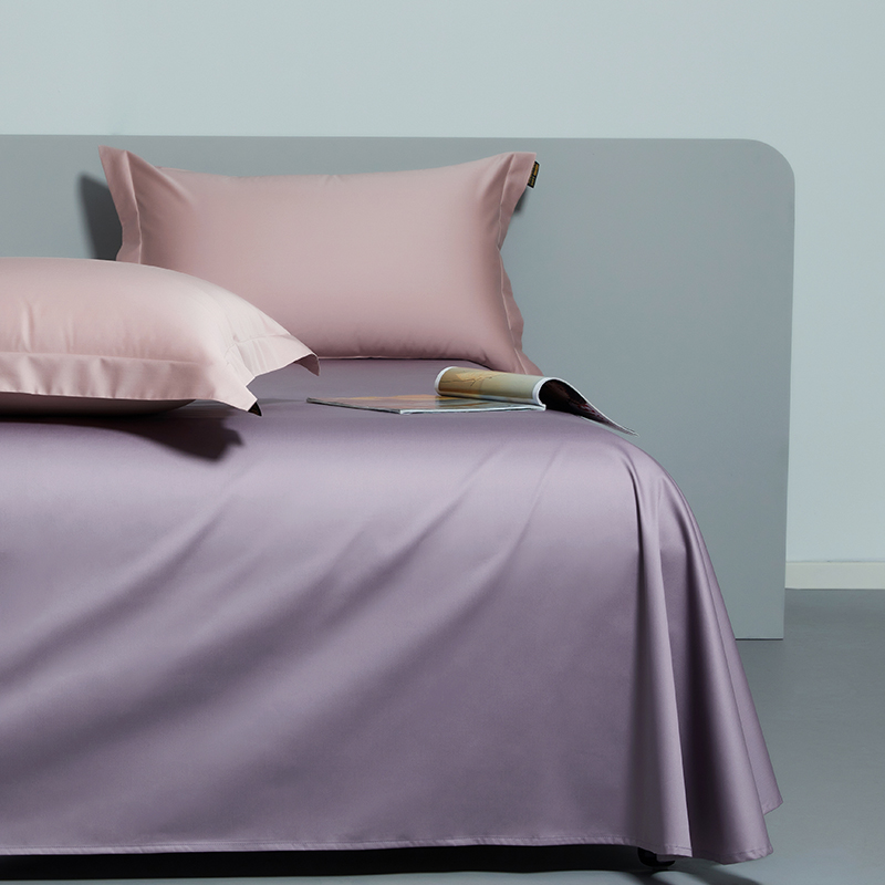 2023新款100s长绒棉素色双拼套件单品系列-单床单 床单245cmx250cm 粉豆沙-魅惑紫
