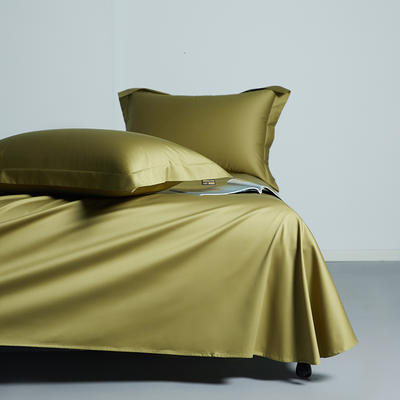 2023新款100s长绒棉素色双拼套件单品系列-单床单 床单245cmx250cm 松叶绿