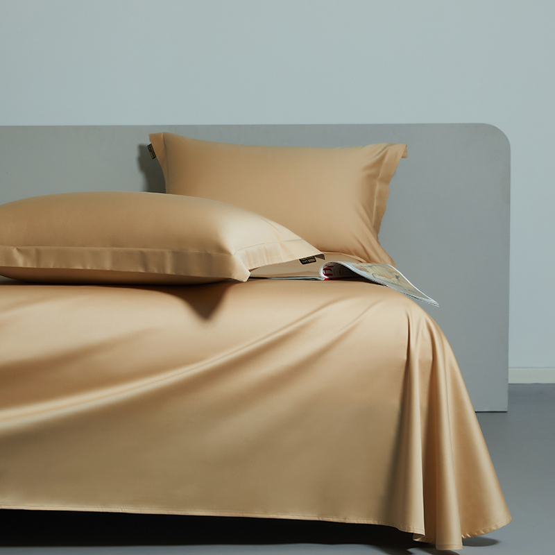 2023新款100s长绒棉素色双拼套件单品系列-单床单 床单245cmx250cm 香槟金