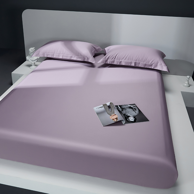 2023新款100s长绒棉素色双拼套件单品系列-单床笠 床笠150cmx200cm 魅惑紫