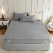 新款冰丝复合刺绣款凉席系列--床垫款 48*74cm枕套/对 深灰