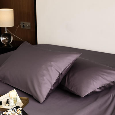 2023新款100支纯棉长绒棉单品套件系列-单枕套 48cmx74cm（一对） 神秘紫