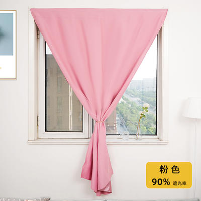 强遮光三层梭织免安装魔术贴窗帘门帘三件套 70*150cm 粉色