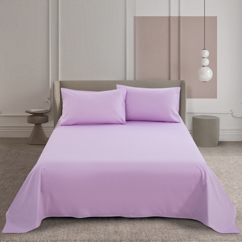 2024新款13070全棉纯色纯棉单品床单 120*230（0.9m床用） 粉紫