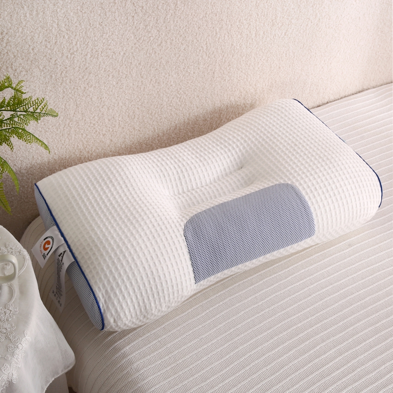 2022新款二代spa3D分区助眠大豆枕头针织棉蜂窝枕芯48x74cm/只 3D三代SPA 蓝色