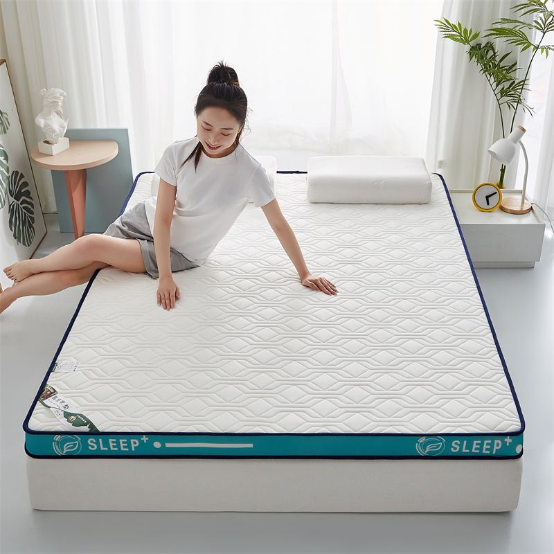2024新款针织棉透气乳胶床垫系列-成人款 90*190 方块白-厚度9cm