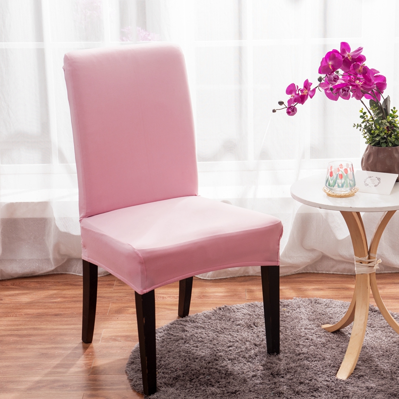 外贸专供 大尺寸弹力纯色椅套 一体素色椅子套 椅套子140g高克重 粉色