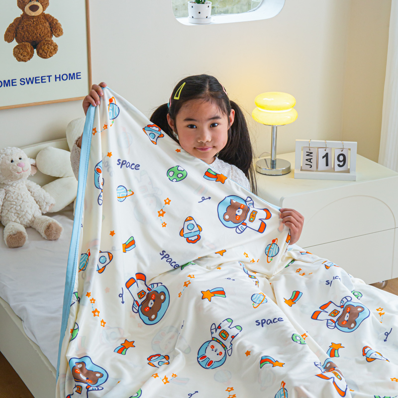 2024新款婴儿裸睡级凉感针织毯幼儿园夏被儿童夏被毯子/好货推荐 120*150cm 航天员
