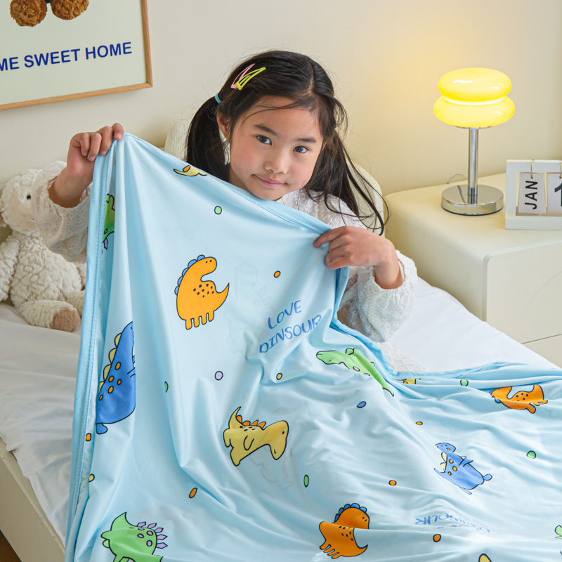 2024新款婴儿裸睡级凉感针织毯幼儿园夏被儿童夏被毯子/好货推荐 120*150cm 侏罗纪