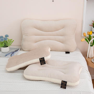 2023新款全棉玉米绒spa护颈枕定型高低枕芯羽丝棉枕头儿童学生成人枕头