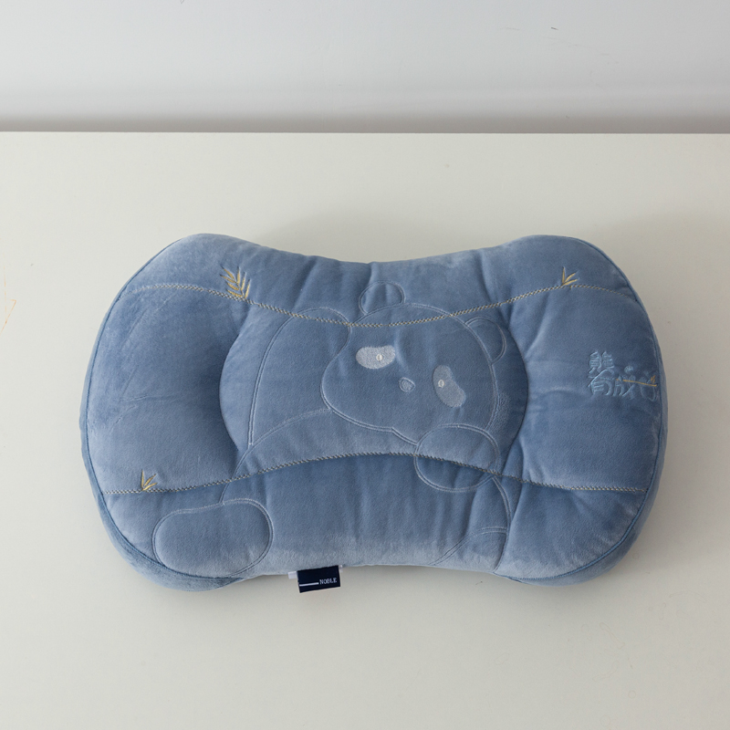 2023新款婴肤绒乳胶儿童枕 枕头枕芯 40*60cm-蓝色