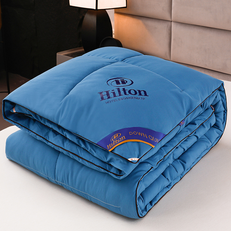 新款希尔顿酒店爆款羽绒被子加厚冬被芯好面料一件代发常年有货 150x200cm（3斤） 蓝色