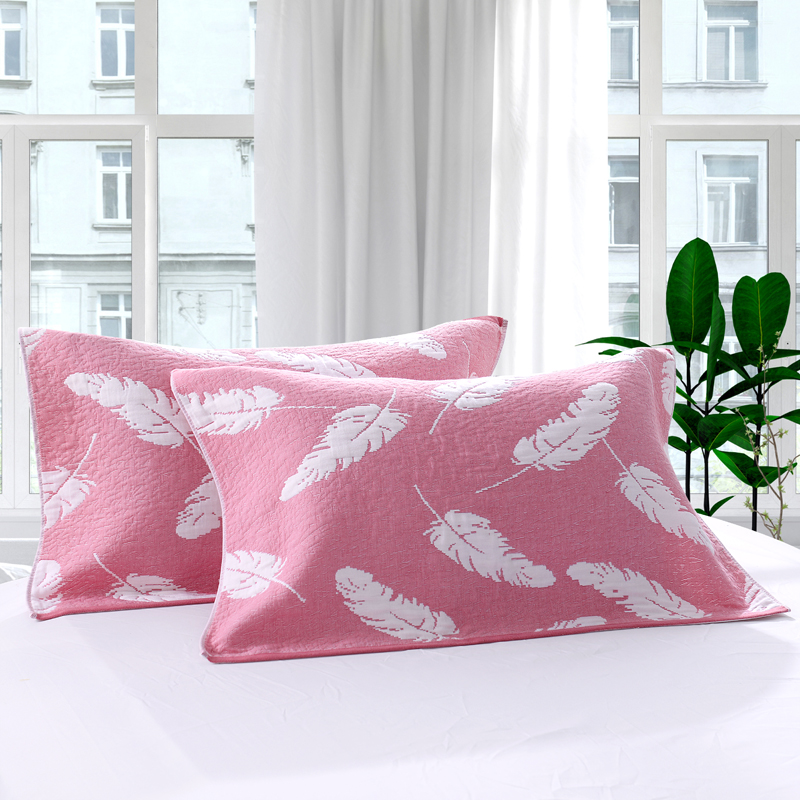 三层加大枕巾羽毛系列 粉色 55*85cm 粉色