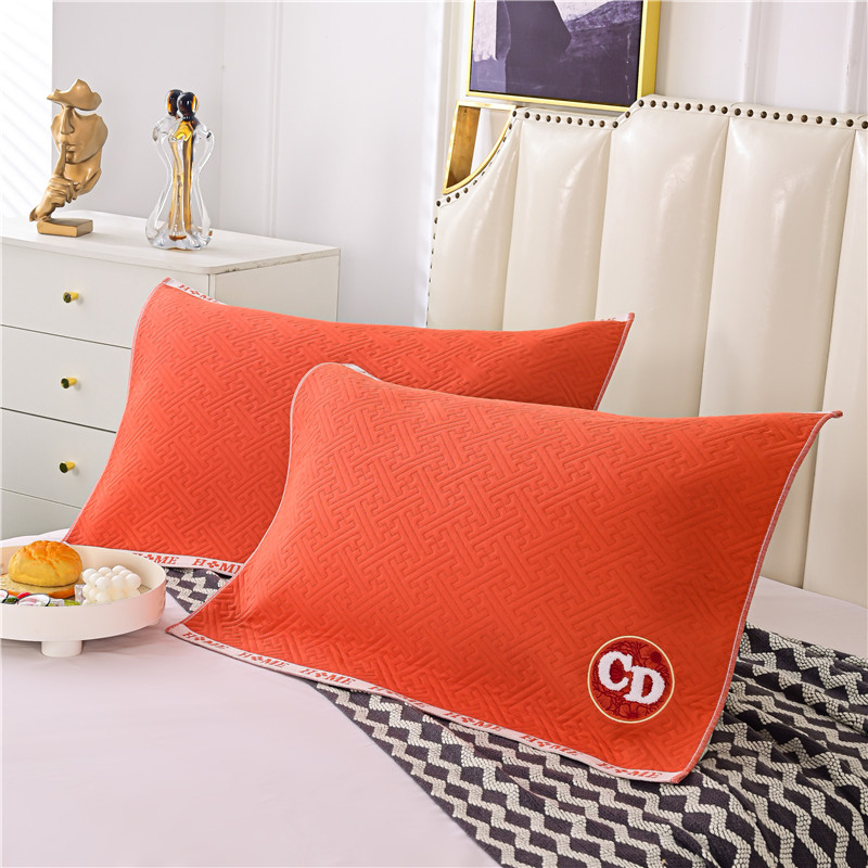 新款时空绣枕巾系列 50*80cm/对 CD-活力橙