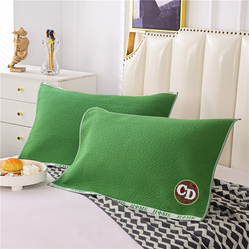新款时空绣枕巾系列 50*80cm/对 CD-薄荷绿