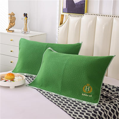 新款时空绣枕巾系列50*80cm/对 H-薄荷绿