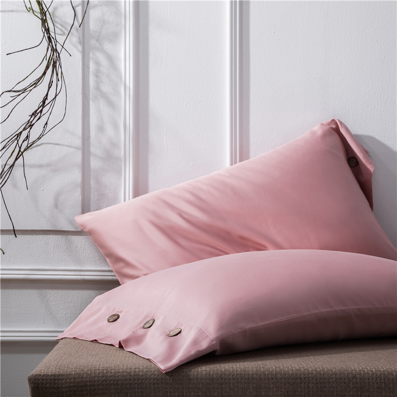 60S长绒棉纯色套件系列—单品枕套 48cmX74cm/对 粉色