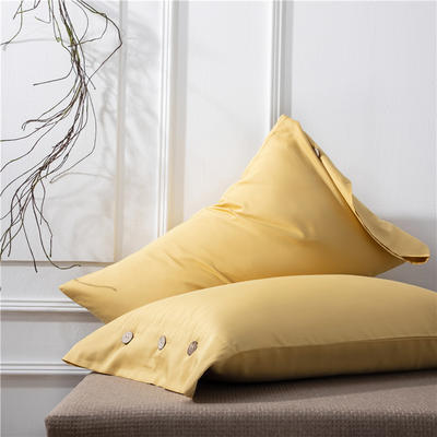 60S长绒棉纯色套件系列—单品枕套 48cmX74cm/对 黄色