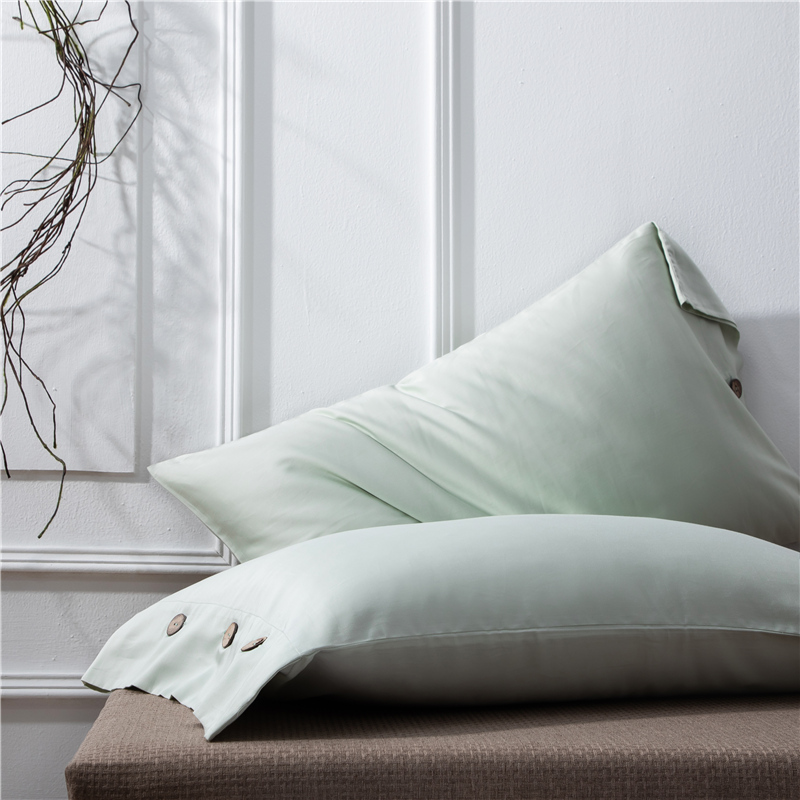 60S长绒棉纯色套件系列—单品枕套 48cmX74cm/对 浅草绿