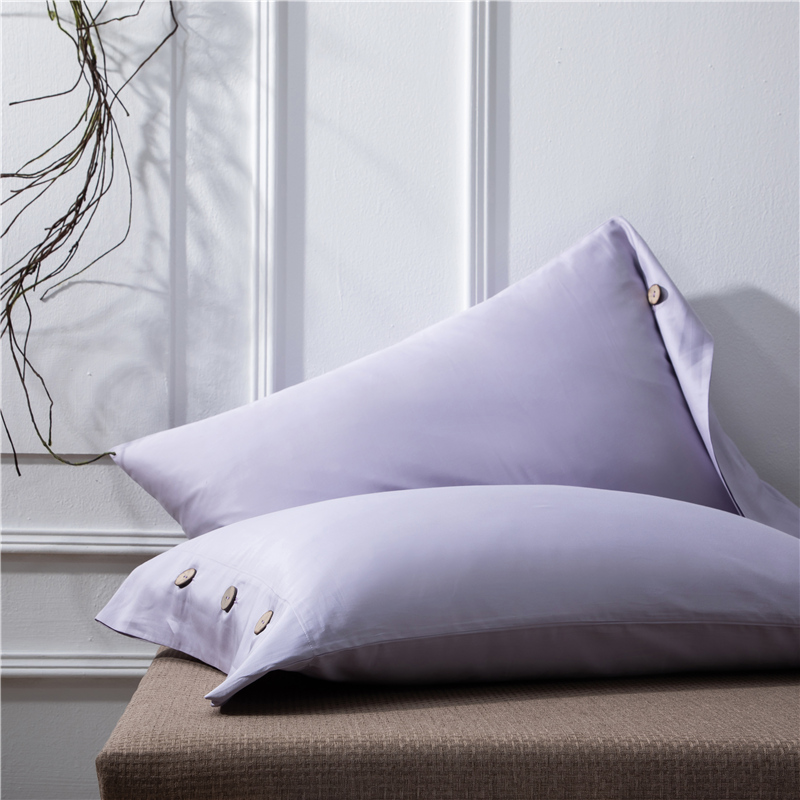 60S长绒棉纯色套件系列—单品枕套 48cmX74cm/对 烟灰紫
