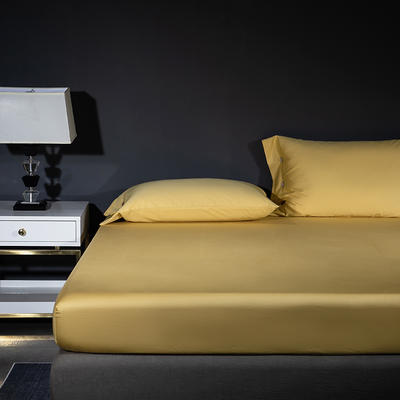 60S长绒棉纯色套件系列—单品床笠 120cmx200cm 黄色