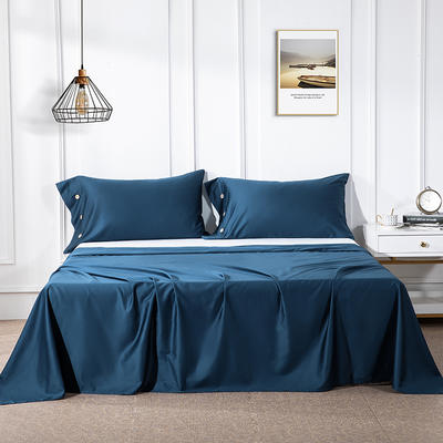 60S长绒棉纯色套件系列—单品床单 200cmx230cm 灰兰