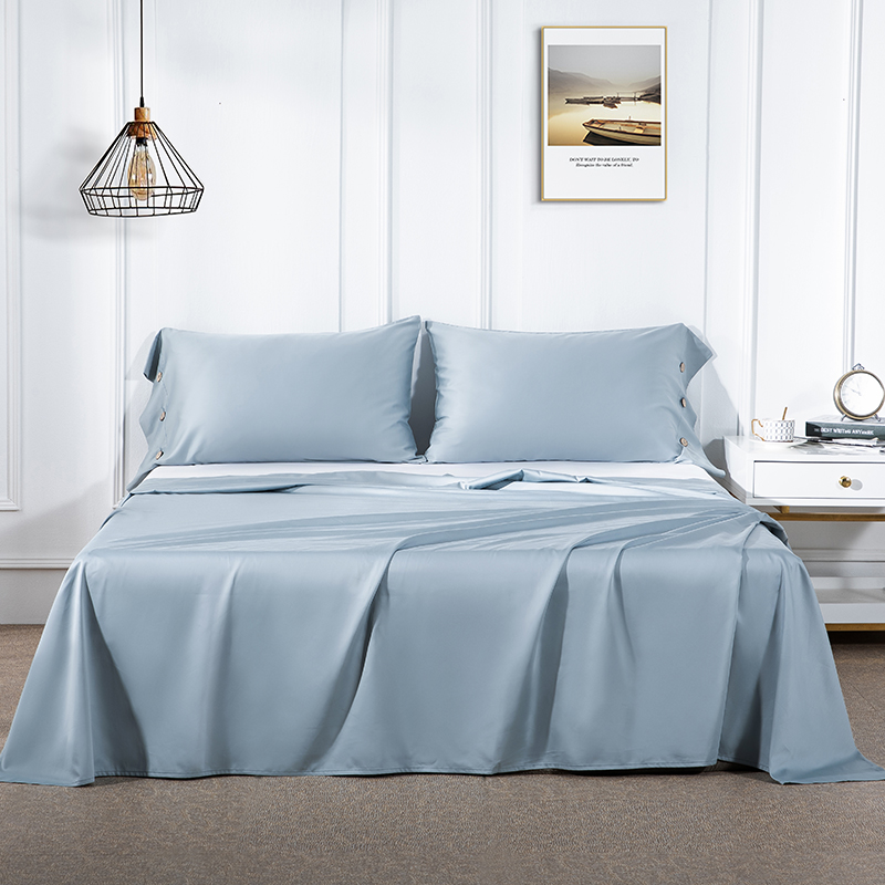 60S长绒棉纯色套件系列—单品床单 200cmx230cm 天蓝色