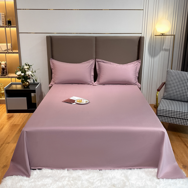 新款100支纯色双拼单品磨毛四件套系列--单床单 2.45*2.5m 浅香紫