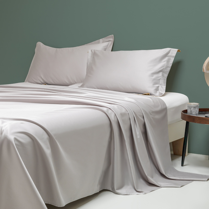 新款A类100支纯色全棉长绒棉四件套系列单品床单 200*230cm单床单 天空灰