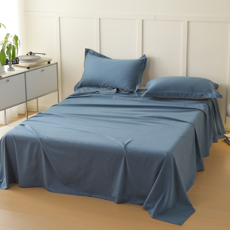 新款A类100S纯色全棉磨毛四件套系列单品床单 245*250cm单床单 宾利蓝