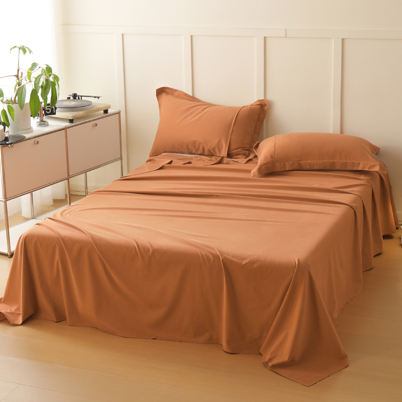 新款A类100S纯色全棉磨毛四件套系列单品床单 245*250cm单床单 赤堤