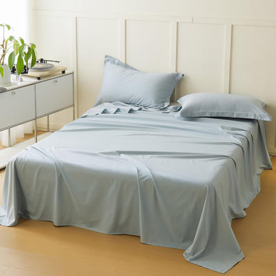 新款A类100S纯色全棉磨毛四件套系列单品床单 245*250cm单床单 秋波蓝