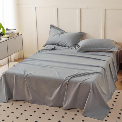 新款A类100S纯色全棉磨毛四件套系列单品床单 245*250cm单床单 神秘灰