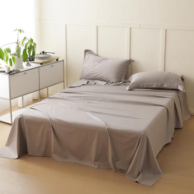 新款A类100S纯色全棉磨毛四件套系列单品床单 245*250cm单床单 苏木灰