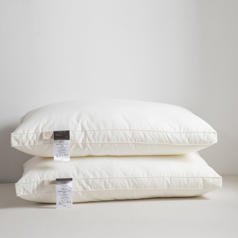 2024新款纯棉A类三防全棉枕头防油防污防水枕芯 白色-高枕 1200g（对）