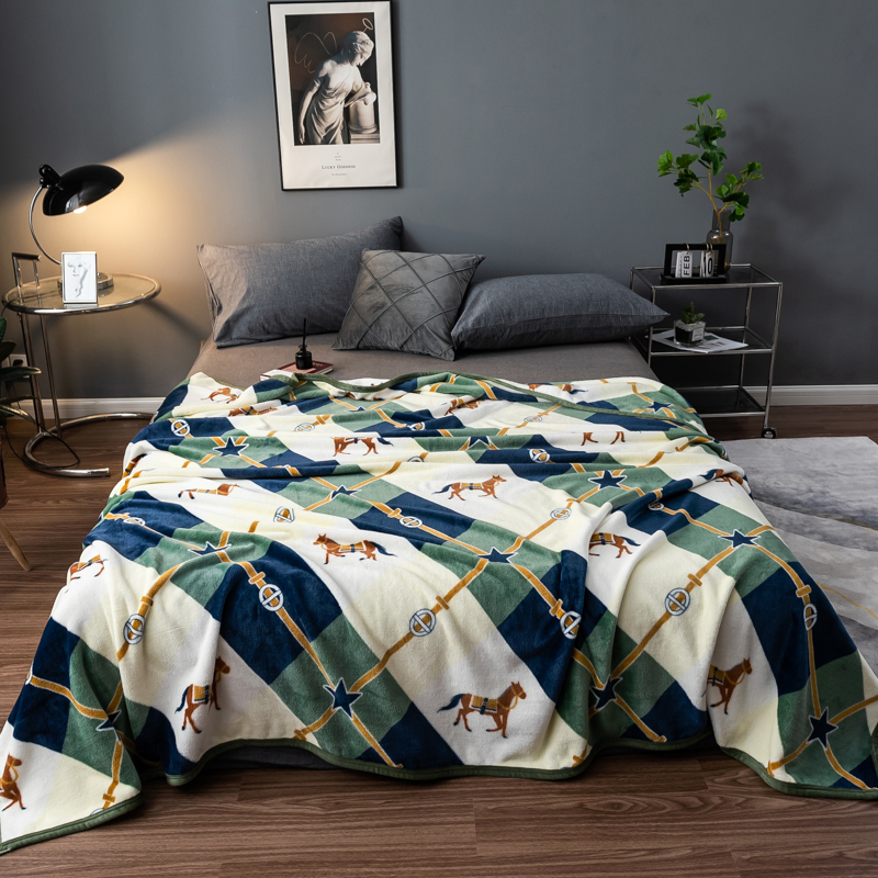 2024新款法兰绒多功能加厚午睡毯沙发盖毯 150x200cm 爱丁堡